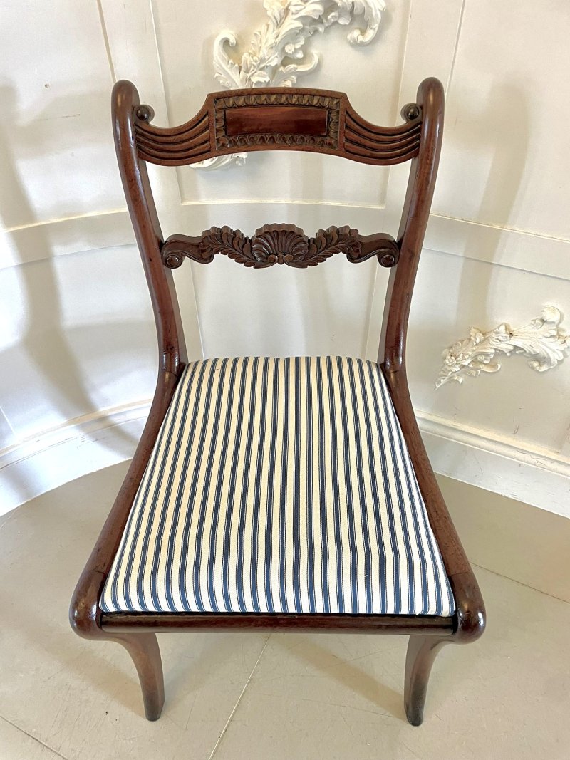 Set of 8 Antique Regency Quality Mahogany Dining Chairs - Image 8